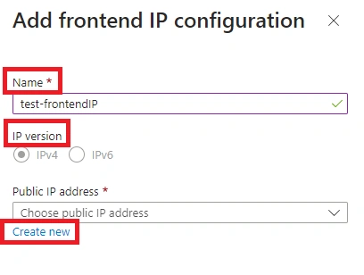 Add frontend IP configuration