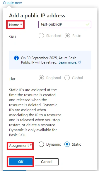 Add a public IP address
