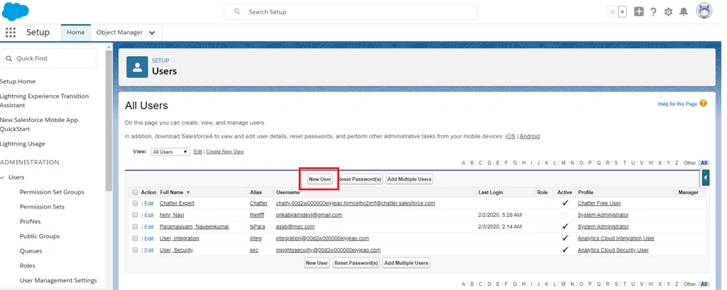 How To Create A New Users In Salesforce Lightning Platform
