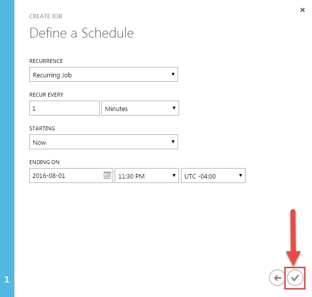Define a schedule
