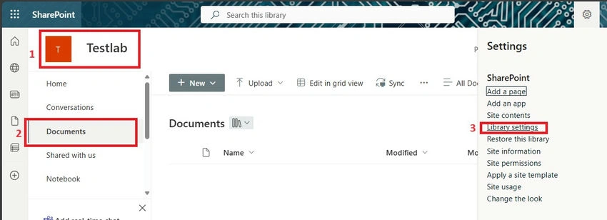 Library settings