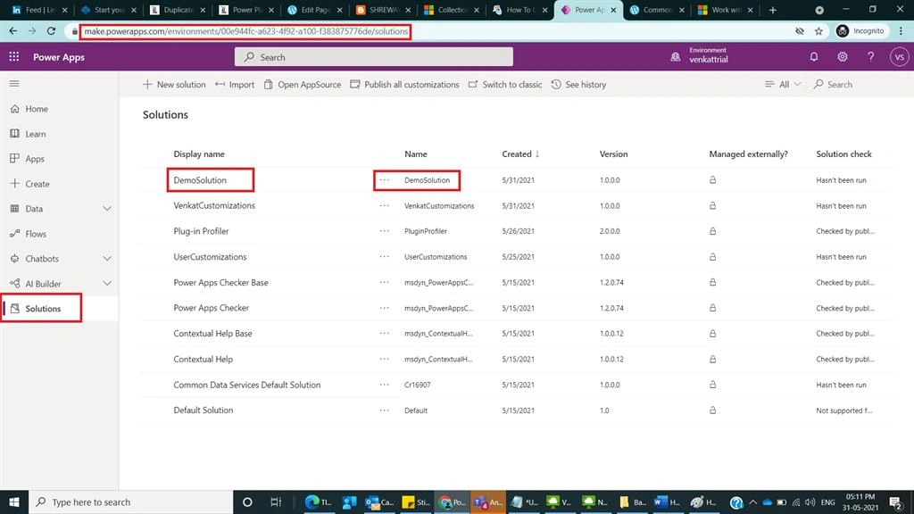 How To Create A Solution In Dynamics 365 CRM Using Classic Mode And Power Apps Maker Portal