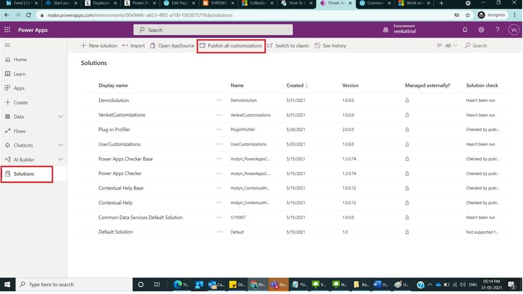 How To Create A Solution In Dynamics 365 CRM Using Classic Mode And Power Apps Maker Portal