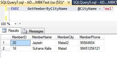 stored procedure In SQL Server