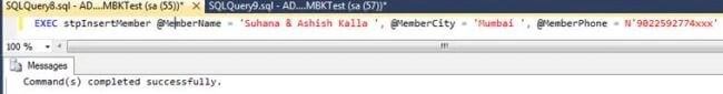 stored procedure In SQL Server