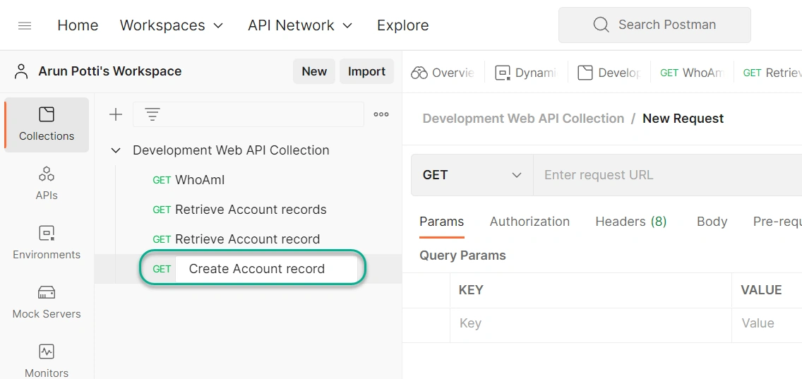 Create A Table Record in A Dataverse Environment From Postman
