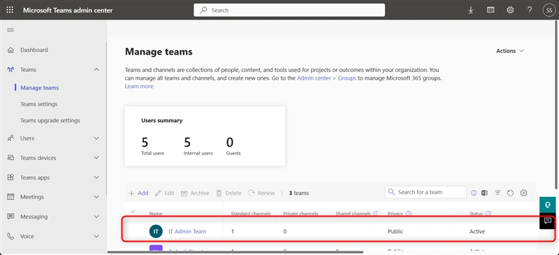 Admin Center