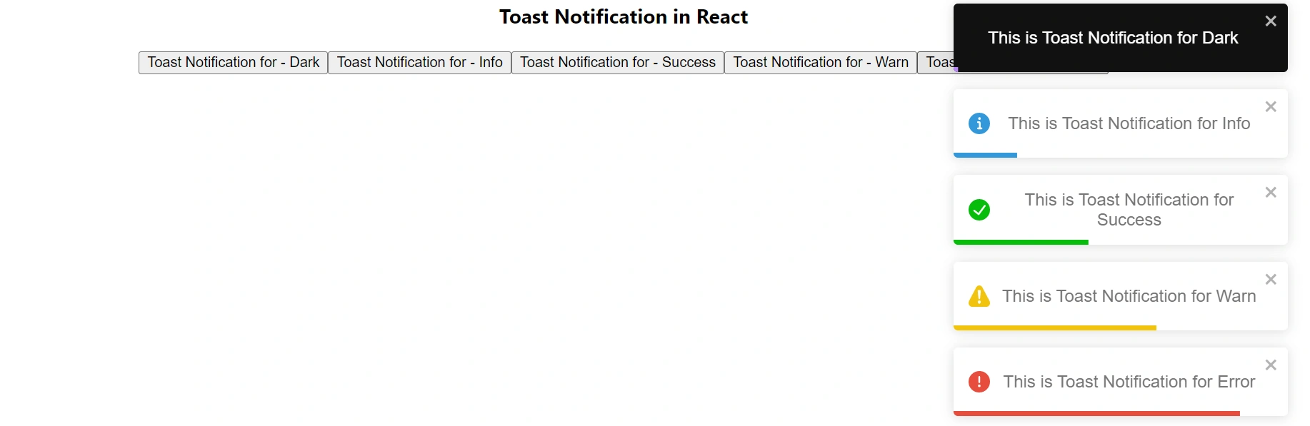 How To Create A Toast Notification In React