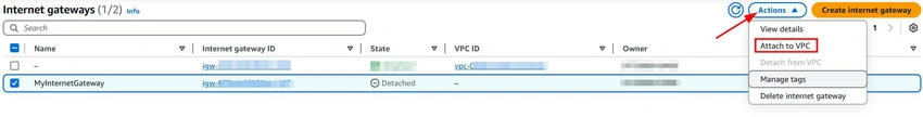 Attach to VPC
