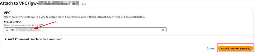 Attach VPC