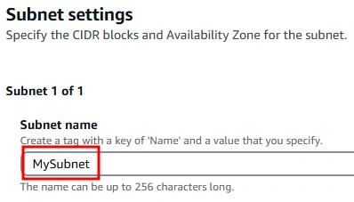 Subnet setting 