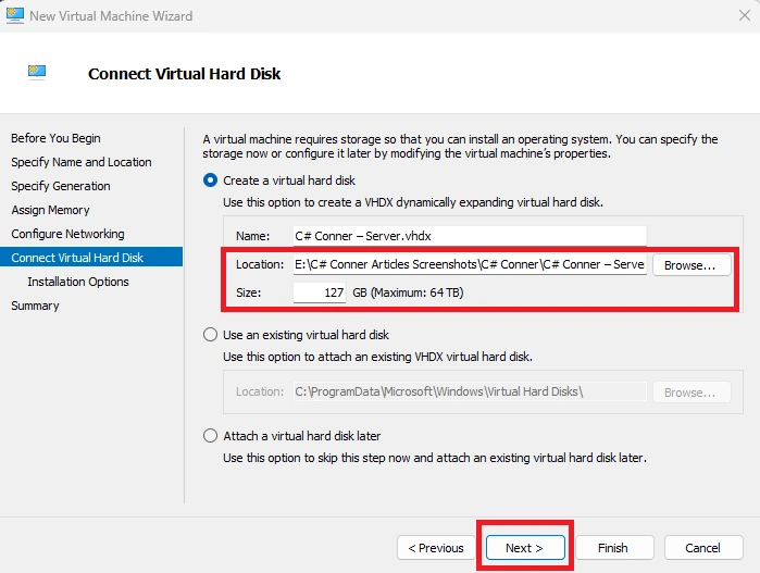 Create A Windows Server 2019 OS In Hyper V
