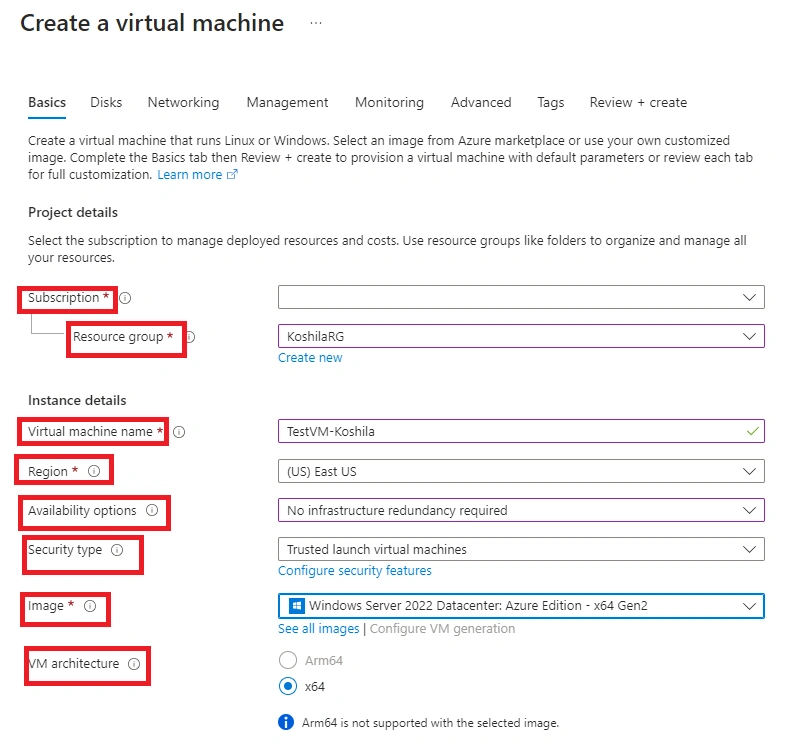Create Virtual machine
