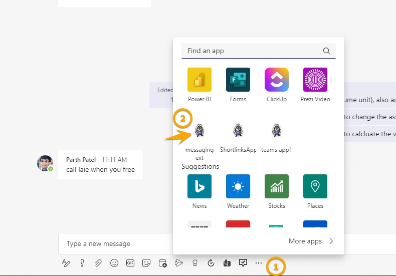 How to create Action based Messaging Extension as Teams App