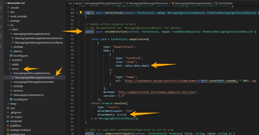 How to create Action based Messaging Extension as Teams App