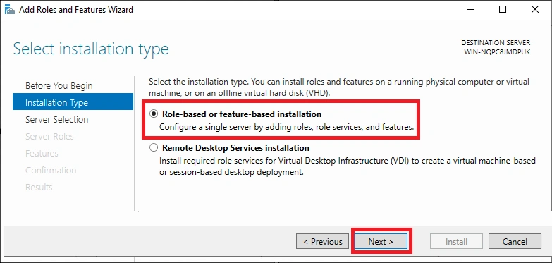 Installation type
