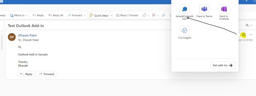 create an Add-in in outlook using ASP.NET