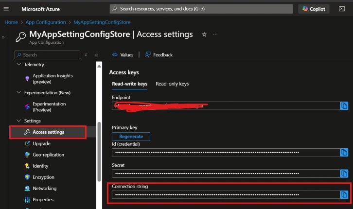 App Configuration resource