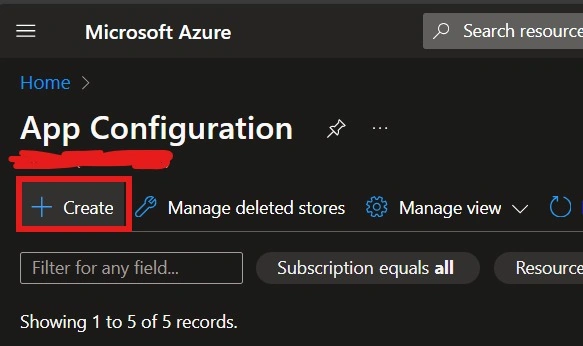 Create app configuration