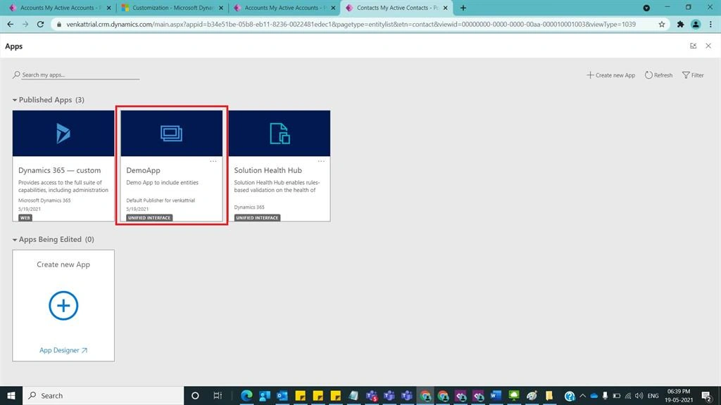 How To Create An App In D365 CRM