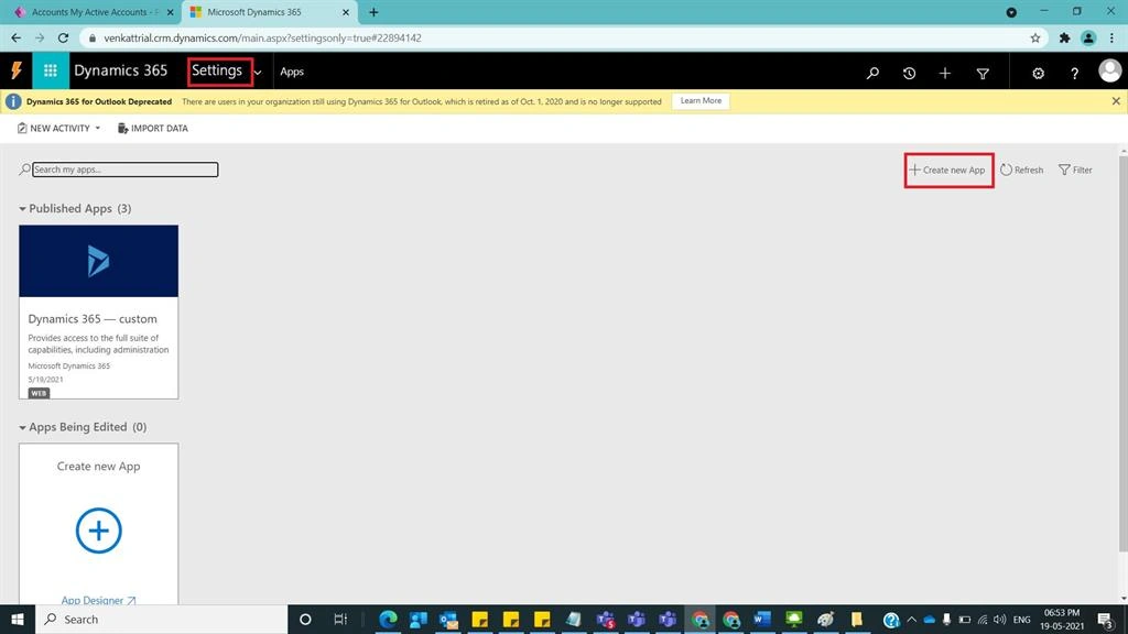 How To Create An App In D365 CRM