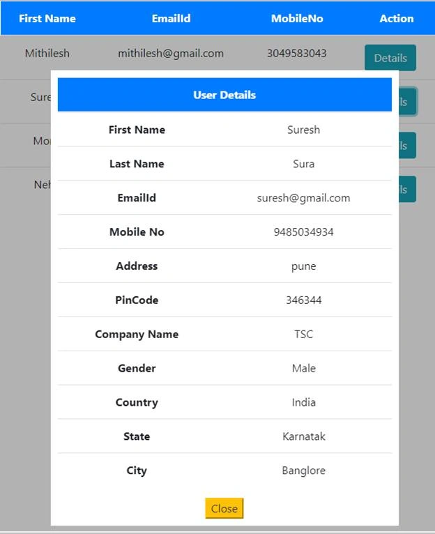 How To Create An Application To Get User Details In A Model Popup In ReactJS With Axios Using Web API