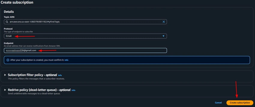 Detail subscription