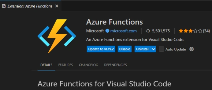 Azure Functions Extension for Visual Studio Code
