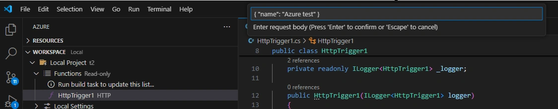 Enter request body