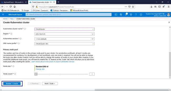How to Create an Azure Kubernetes service (AKS) in Azure portal