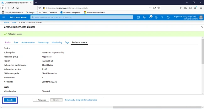 How to Create an Azure Kubernetes service (AKS) in Azure portal