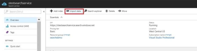 How to create an Index using Import Data, Create an indexer
