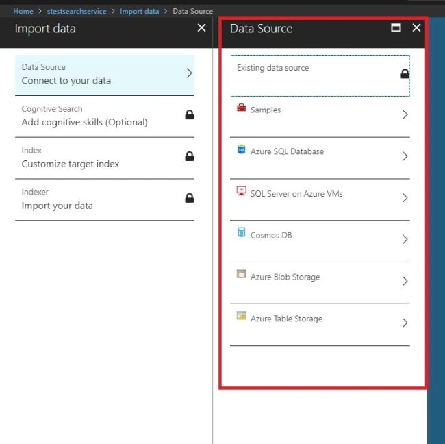 How to create an Index using Import Data, Create an indexer