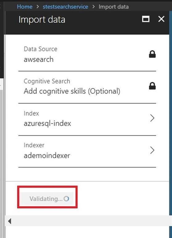 How to create an Index using Import Data, Create an indexer