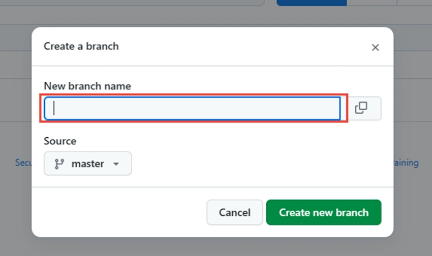 Create a Branch using the GitHub website