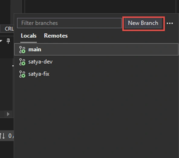 click on New Branch