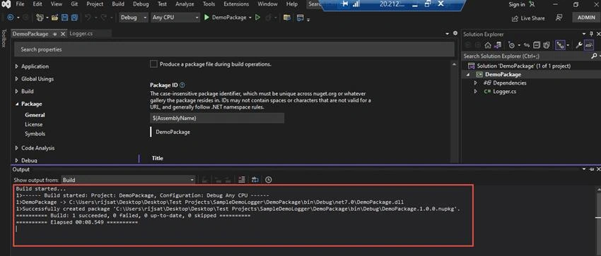 How to Create and Publish NuGet Package Using Visual Studio with .NET 7