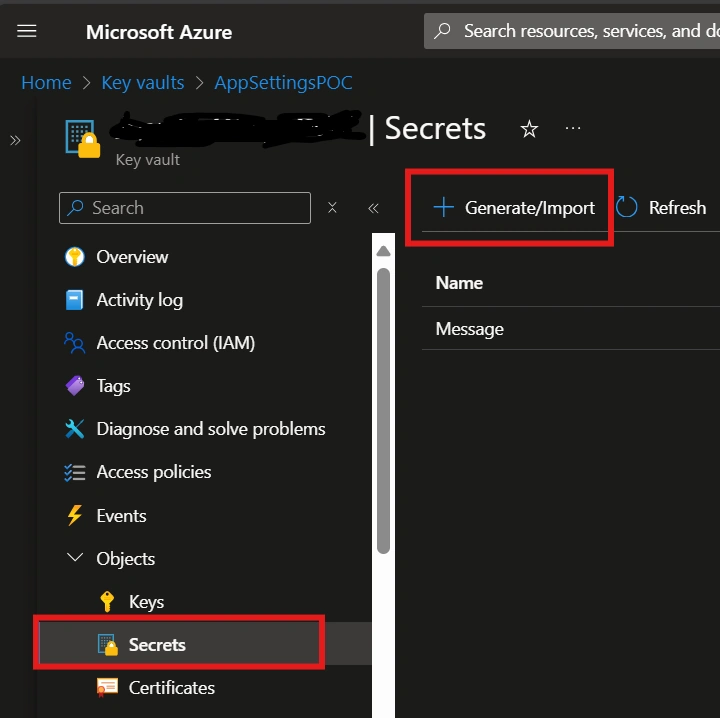 generate key secret