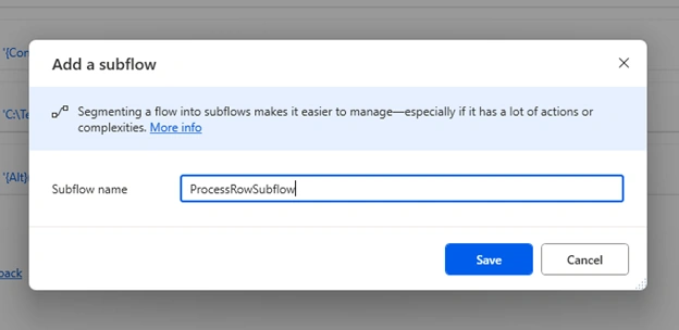 New subflow