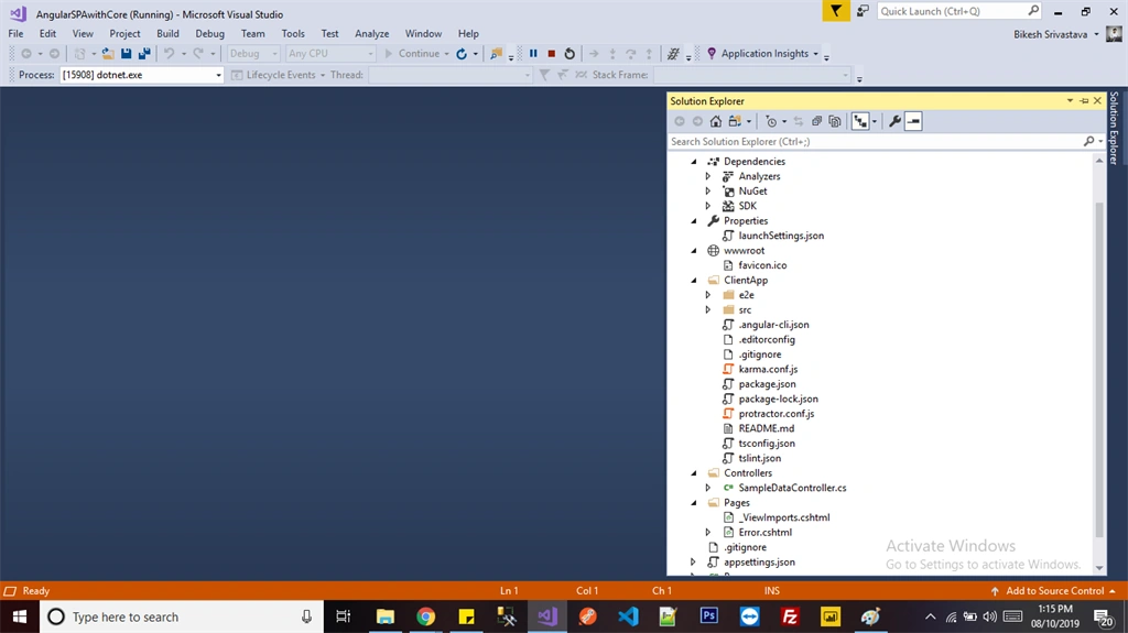 How To Create Angular App With .NET Core In Visual Studio