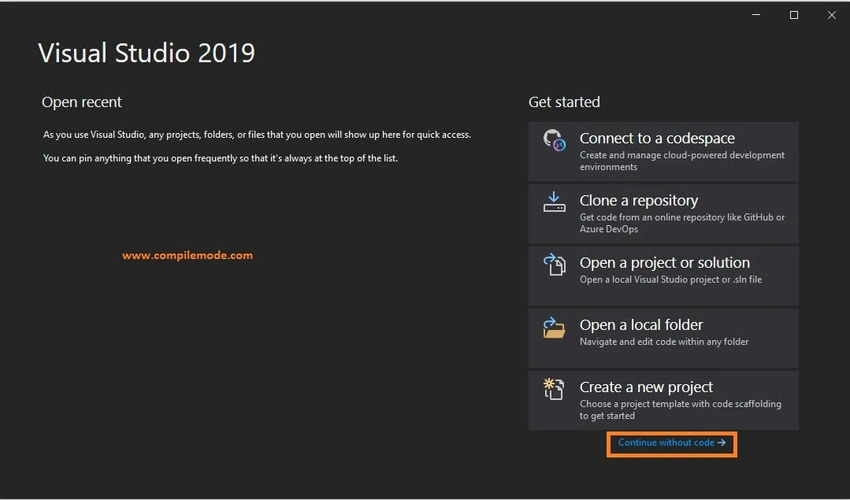 Open Visual Studio