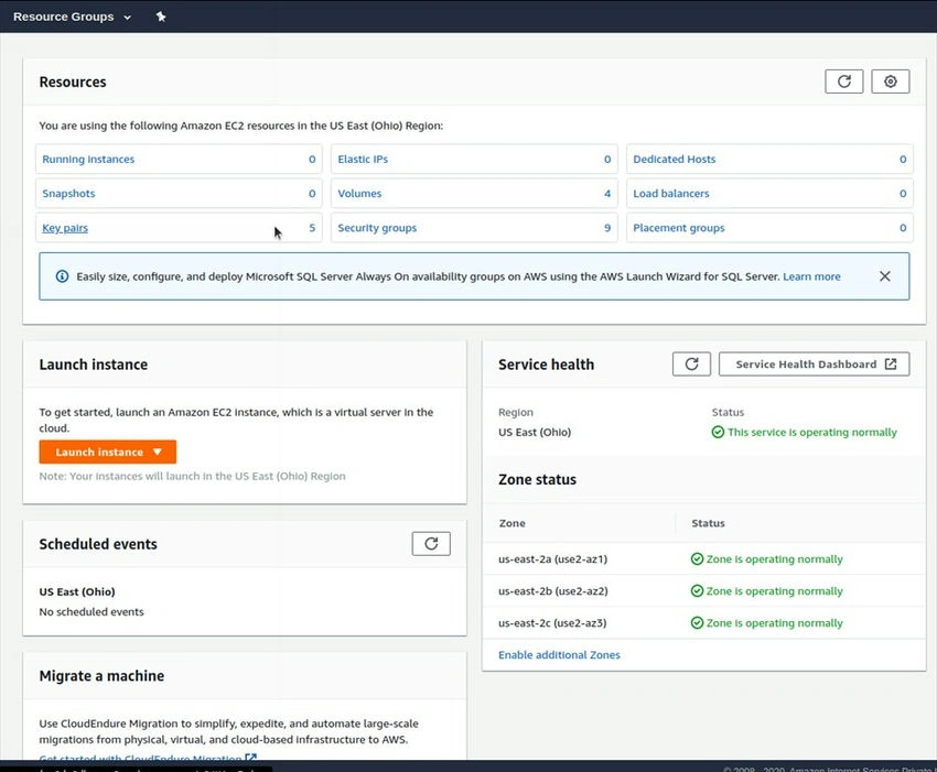 Launch instance