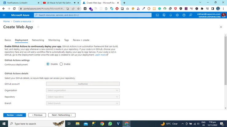 How To Create Azure App Using Azure Cloud Portal