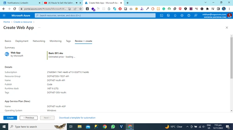 How To Create Azure App Using Azure Cloud Portal