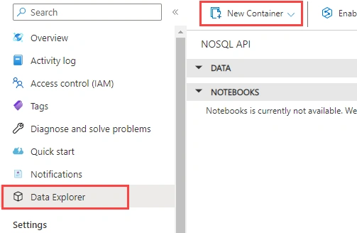 Data Explorer selection