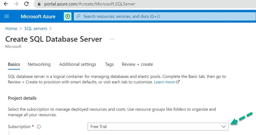 Create Azure SQL Server Database