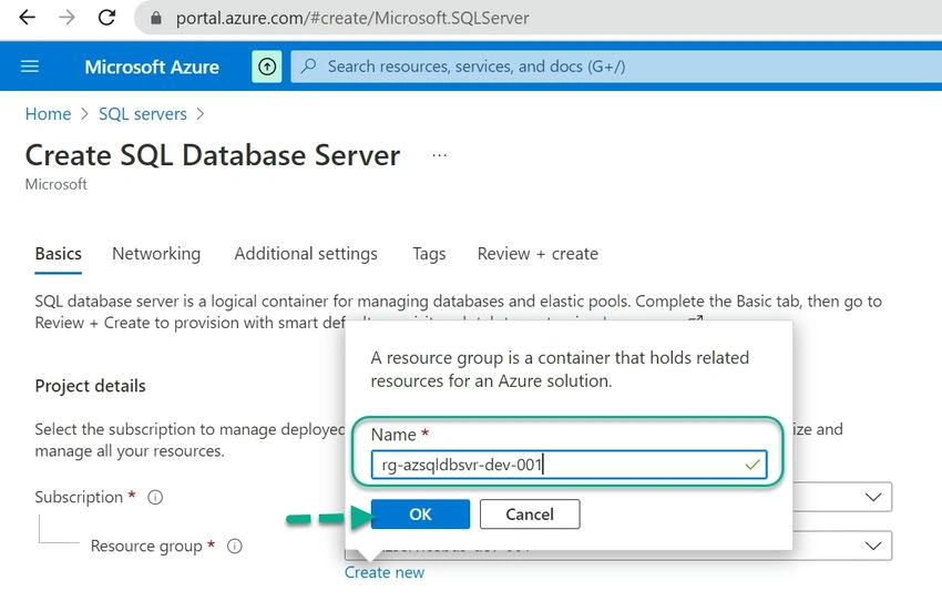  Create Azure SQL Server Database