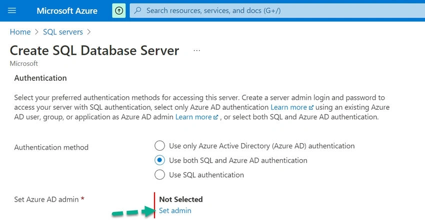  Create Azure SQL Server Database