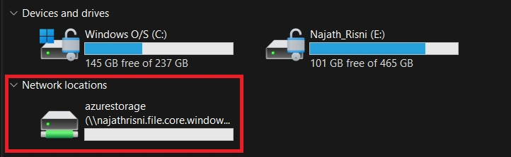Azure account storage
