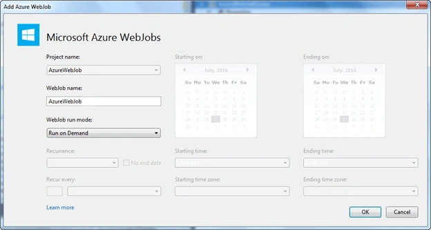 WebJob run mode